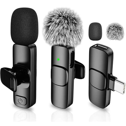 Wireless Lavalier Lapel Microphone for iPhone, iPad, Mini Video Recording Mic for Interview Video Podcast Vlog Noise Reduction