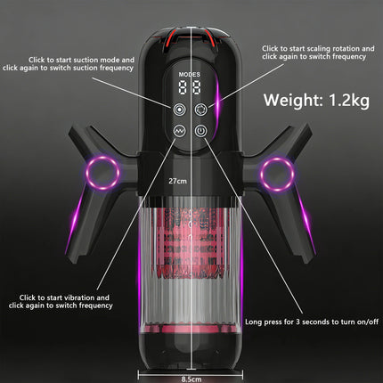 Male Automatic Masturbator Cup Penis Pump 7 Thrusting Rotating Vibrating Sucking Licking Modes Pussy Blowjob Sex Toys For Men