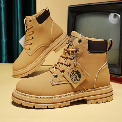 Men's Leather Ankle Boots - Classic Motorcycle Boots / Bottes en Cuir pour Hommes - Bottes Classiques de Moto