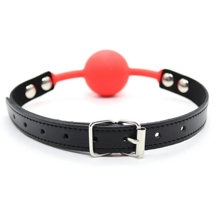 Silicone Sex Open Mouth Gag Ball PU Leather Strap Bdsm Gag Slave Bondage Restraints Sex Toys for Women Couples