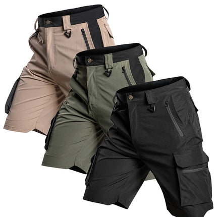 3-2-1Pcs Outdoor Training Work Shorts Men Multi-Pocket Tactical Cargo Pants Summer Thin Waterproof Quick Dry Climbing Shorts