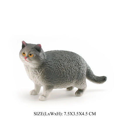 Realistic Plastic Cat Kitty Different Poses Figure Mini Cats Pet Model Figurines Cake Topper Kitten Toy Christmas Birthday Gift