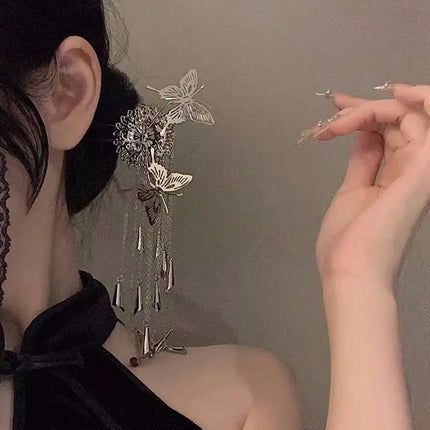 1pc Fashion Butterfly Tassel Hair Accessories Exquisite Sweet Metal Hairpins Holiday Party Elegant Hair Clips Hair Sticks