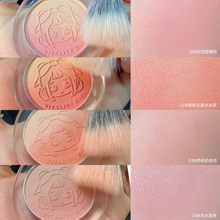 Kakashow Dual gradient blush highlights natural nude makeup brightening cheeks purple blue female niche brand