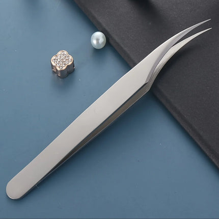 1Pc stainless steel eyelash tweezers, dolphin clip, super sharp, also suitable for ingrown hair removal, blackhead remover