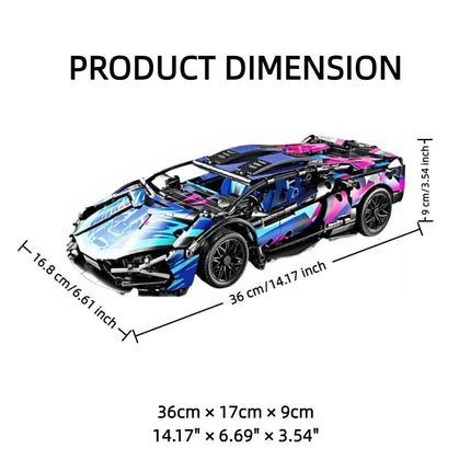 DIY 1:14 Technic Remote Control Race Car MOC Kit,1280PCS Blocks with Electronic Motor Sports Car Assembly Toy