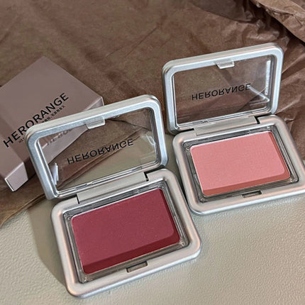 HERORANGE Monochrome Matte Blusher Palette Soft Silky Natural Nude Low Saturation Cheek Rouge Powder Makeup For Women