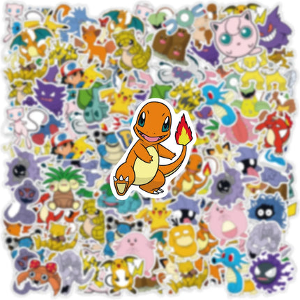 50PCS Anime Pokemon Cute Stickers Graffiti Decoration DIY Skateboard Phone Fridge Bike Cartoon Decals Sticker for Kid Toy Gift