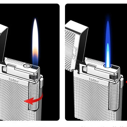 New Creative Plasma Arc Lighter Luxury Double Flame Butane Lighter Jet Flame Windproof Cigarette Ignitor Smoking Accessories