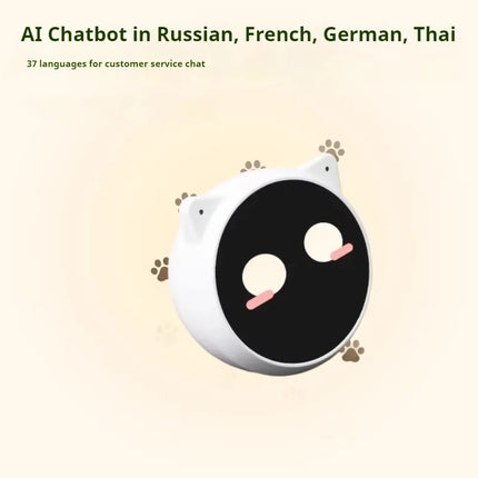 Multilingual Ai Chat Robot 37 Languages Cute Cat Design Portable Smart Companion Device Voice Assistant For Home Use For Adults