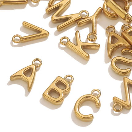 10pcs Stainless Steel A-Z Letter Charms For Necklace Bracelet English Alphabet Initial Letter Pendants Jewelry Makings Wholesale