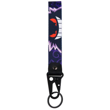 Cartoon Keychain Lanyard Cute Gengar Keyrings Wrist Straps for Backpacks Car Keys Holder Charm Anime Cosplay Accessories