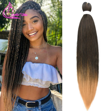 Easy Braiding Hair 26 inch long Jumbo Braids Yaki Straight Crochet Synthetic Ombre Hair Extensions Low temperature Fiber 90g/ pc