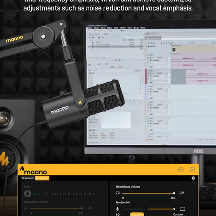 maono PD400X USB/XLR Dynamic Microphone All Metal With One-Touch Mute Headphone Jack And Volume Control For Podcasting Streaming