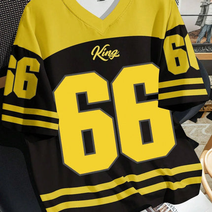 2025 V-neck jersey T-shirt short sleeved retro sports style men's sports V-neck T-shirt quick drying comfortable breathable