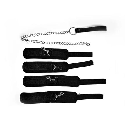 Binding Set BDSM Sex Toys Handcuffs Eye Masks Chains Collars Neck To Wrist The Sex Toys for Men and Women Are Adjustable
