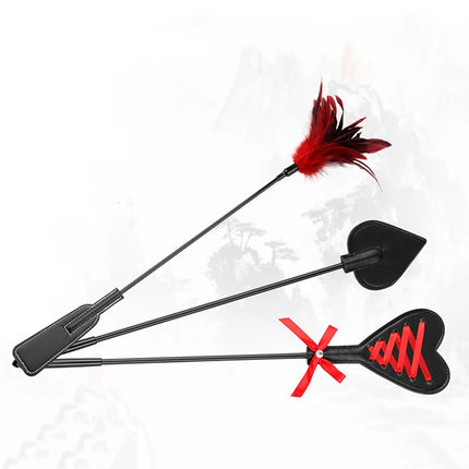 【AD】Sex Toys PU Leather Flirting Feather Tickled Whip Spank Flogger Clit Tickler BDSM Bondage Slave Erotic Adult Toys