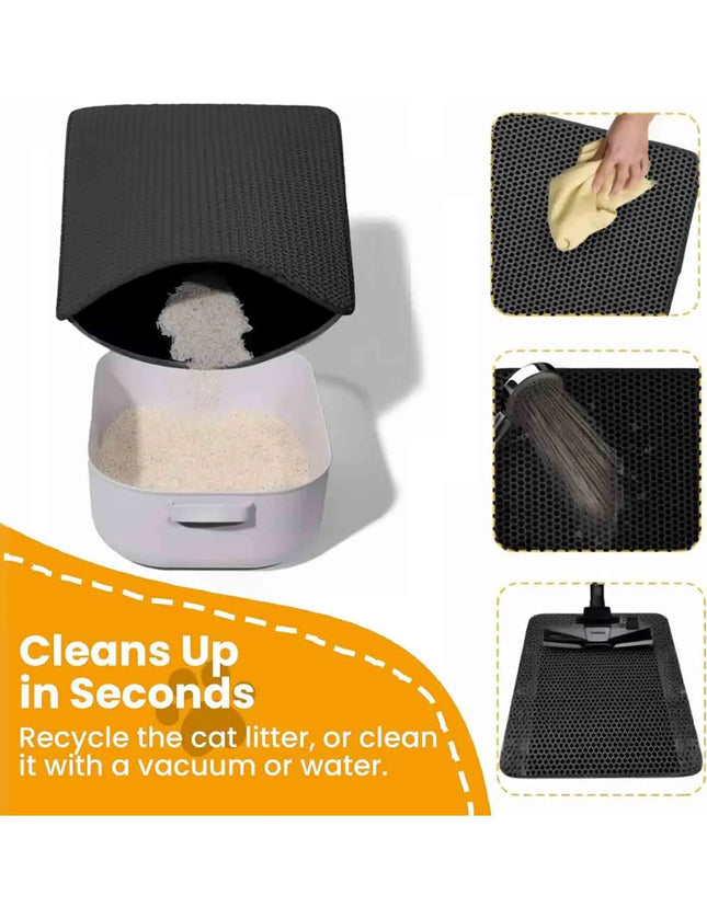 Cat Litter Mat Double Layer Pet Non Slip Big Pet Litter Box Filter MatWear Resistant Waterproof Anti-slip Cat Litter Mat