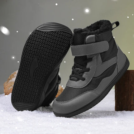 Kids Wide Toe Barefoot Snow Boots | Boys/Girls Winter Minimalist Sneakers | Girls Boys Warm Boot Toddler Little Big Kids