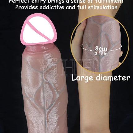 Oversized Soft Realistic Thick Dildo Big Dick Anal Plug Vaginal Masturbators Suction Cup Silicone Penis Gay Sex Toys for Women