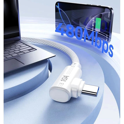 240W Super Flash Charging Data Cable USB To Type C 90° Elbow Data Cable 1M/1.5M/2M/3M Fast Charging For Samsung Huawei iphone