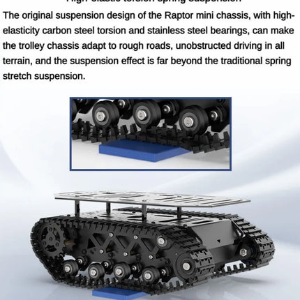RC Tank 10KG Load Strong Shock Absorption Tank Chassis with Encoder Motor Suspension All Metal Robot Kit Programmable Robot Car