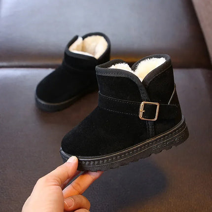 Children Snow Boots Winter Cute Warm Fashion Anti Slip Shoes Kids Boys Girls Leisure Thick Fur Platform Flat Short Boot Sneakers
