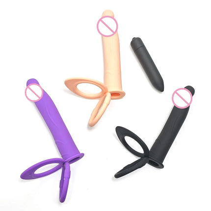 Beginner Vibrating Strap On Dildo Double Penetration Anal Plug Soft Silicone Waterproof Adult Toy for Men