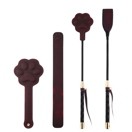 Color Changing Cat Paw Paddle 3D Embossed PU Leather BDSM Spanking Paddle Adult Toy Couples Bedroom Role Play Cosplay SM Games