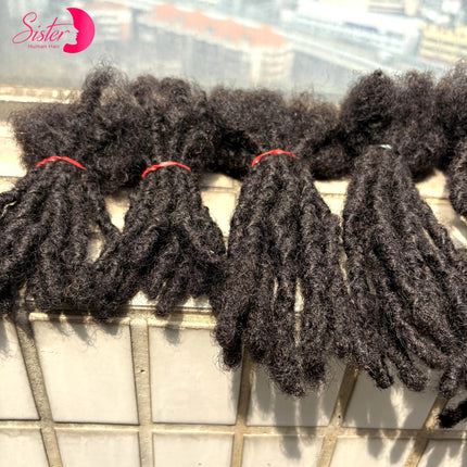 4-8 Inch 100% Human Hair Inter Loc Extensions 0.6cm Width Full Handmade Dreadlock Extensions for Men Women Kids Can Be Dye