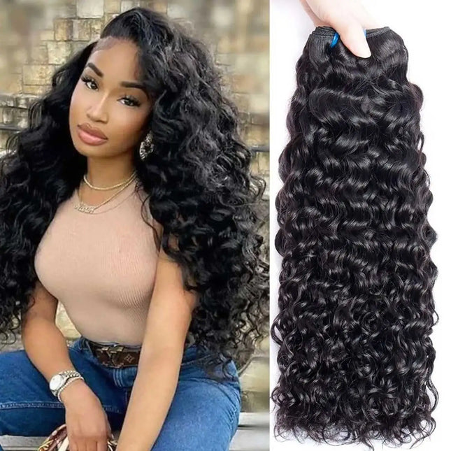 Water Wave Human Hair Bundles Curly Deep Wave 3 Bundles Brazilian Natural Black Human Hair Remy Hair Natural Human Hair