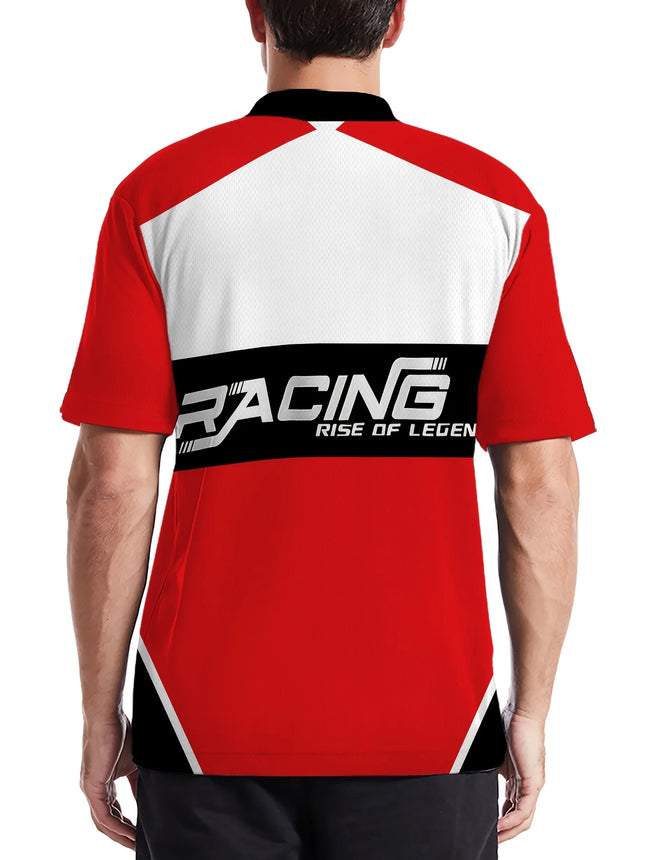 European and American Popular Men's Button Polo Shirt with Digital Printing Pullover, Breathable Lapel Short Sleeved Shirt