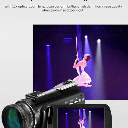 Video Camera 4K Professional Youtube Live Streaming Ordro AC5 12X Optical Zoom Digital Camcorder Blogger Vlogging Filmadora