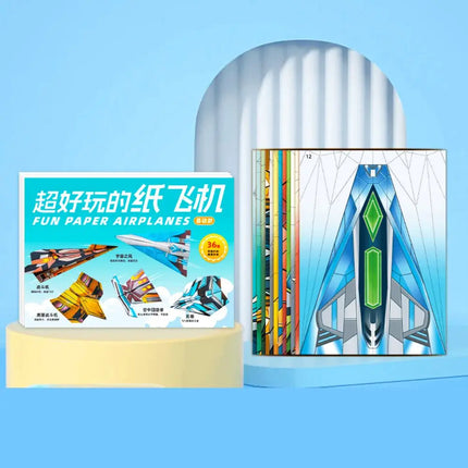 Funny Puzzle Children Creative Origami Paper Planes Folding DIY Parent-child Full Color Handicraft Toy Aircraft Educational Toy