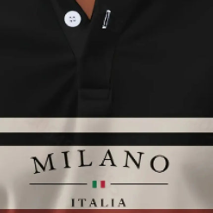 The new men's long-sleeved POLO shirt for Spring and Autumn 2025 is casual fashionable and comfortable with 3D striped printing
