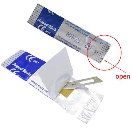 100pcs Sterile Medical Surgical Blades #10/11/21 for Eyebrow,Dental,Dissection,LAB, Animal Grooming,PCB Repair