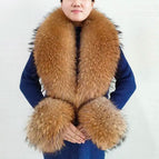 Raccoon color / Scarf 120 cuff 13cm