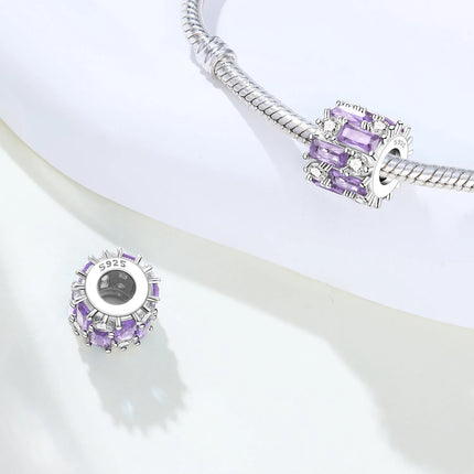 Purple Series 925 Sterling Silver Lily of the Valley Rose Mermaid Witch Hat Charm Fit DIY Bracelet Necklace Charming Gifts