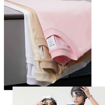 WAVLATII Women New 100% Cotton Solid T-shirts Female Pink White Casual Summer Tees Lady Oversized Short Sleeve Tops WT2401
