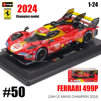 Bburago 1:24  2024 Ferrari 499P LMH FORMULA RACING 250GTO FXXK 458 Alloy Luxury Vehicle Diecast Cars Model Toy Collection Gift