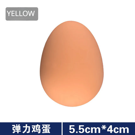 1 Pcs Novelty Bouncy Eggs Realistic Fake Rubber Bouncing Balls Model Farm Chicken Nesting Hen Hatching Egg Pet Toy Prank Joke