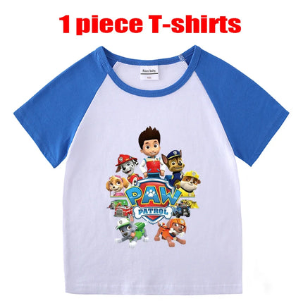 Children's Summer Pajama Set Kids Cartoon PAW Patrol T-shirt+Shorts Sets Boys Cotton Tops+Shorts 2Pcs Baby Boys Girls Sport Suit