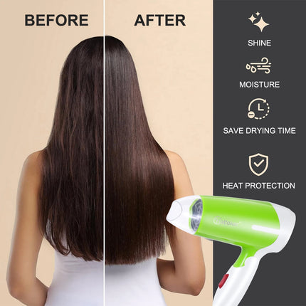 Hatteker Foldable Hair Dryer New Electric 2600W Household with 2 Wind Temperature Settings and Negative Ion Hair Care High-Power