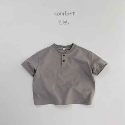 2026 Summer Kids Short Sleeved T-shirt 2-6Y Thin Girls Solid Color Polo Shirt Children Korean Style Clothes Boys Bowling Shirt
