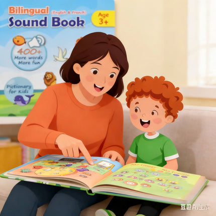 French English Bilingual Sound Book Learning Machine Touch Electronic Books French English Kids E Book Talking Educational Toy