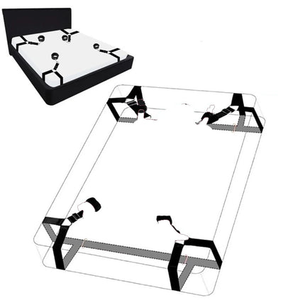 BDSM Bondage Bed Restraint Sex Toy Set Sexy Adult Female Handcuff Leg Restraint Cuffs Couple SM Slave Bed Games Strap System Toy