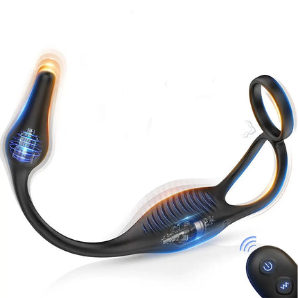 Remote Control Vibrating Butt Plug Cock Ring for Men Prostate Massager for Gay Anal Vibrator Penis Ring Adult Sex Toy for Men