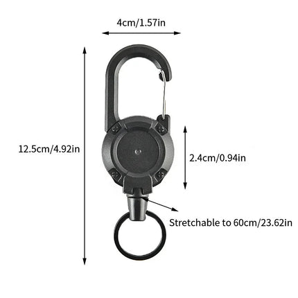1Pcs Anti-theft Metal Easy-to-pull Buckle Rope Elastic Keychain Sporty Retractable Key Ring Anti Lost Yoyo Ski Pass ID Card