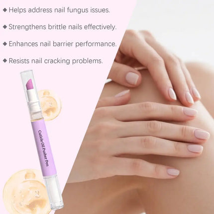 2-In-1 Cuticle Oil Pusher Pen Nail Oil Pen with Ceramic Tip Men Women Hangnail Dry Damaged Nails Cuticle Pusher