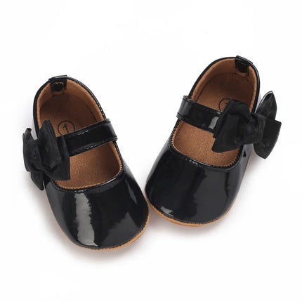 Spring and Autumn Red Comfortable Bow Detail Women's Baby Shoes for Newborns and Girls